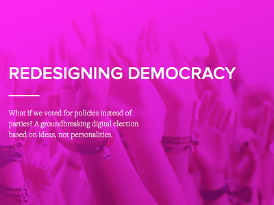 Redesigning Democracy crowd democracy hero image pink politics voting