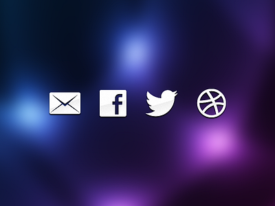 Social Icons dribbble email facebook icons mail social twitter