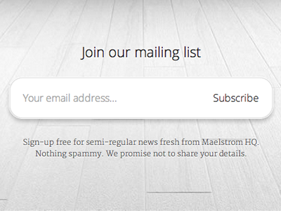 Join our mailing list email mailchimp mailing list newsletter sign up subscribe