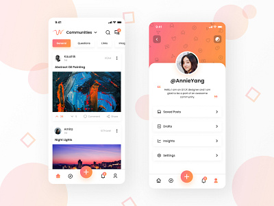 Social Media app design app design colours design gradient reddit social media social media design ui ui ux design uidesign uiux user experience user interface design ux