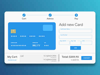 Credit Card Checkout Form #DailyUI #002 app checkout credit card checkout design ui ux web website