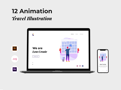 12 Animate Illustration Travel aftereffects animated animated gif animation design illustration illustrator