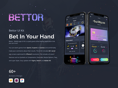 Bettor bettor esport figma mobile app sketch sport temple uiux