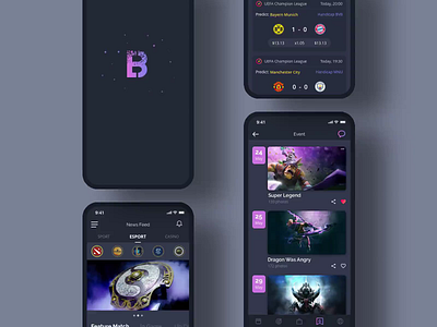 Mockup render with Bettor bettor esport figma mobile app sketch sport template uiux