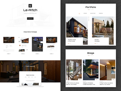 Le Artch architecture art design interrior lesscreate templete ui ux website