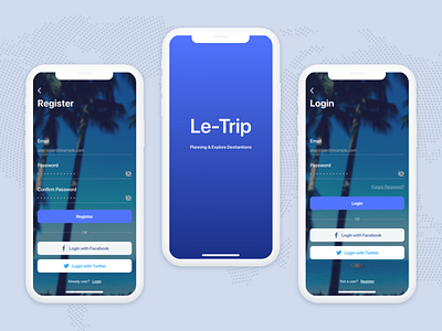 Le Trip app app design booking graphic design interface design iphone lesscreate minimal minimalist travel travel app uikit