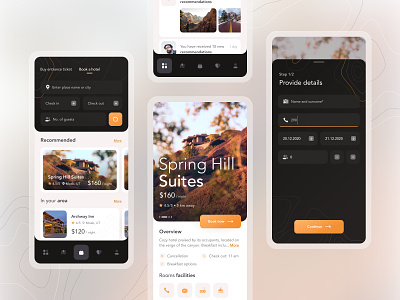 Pocket Guide to National Parks (hotel booking) - iOS 🌋 10clouds app booking branding canyon design details hotel booking interface ios location map mobile app mobile design mountains parks search ui uiux ux