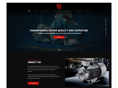 Servo Motors automotive autoservice business ui ux web website design