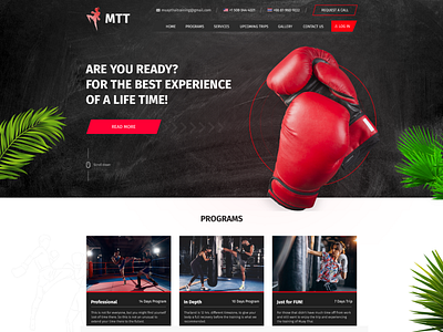 Muay Thai Training business design illustration muay thai training ui ux web website design