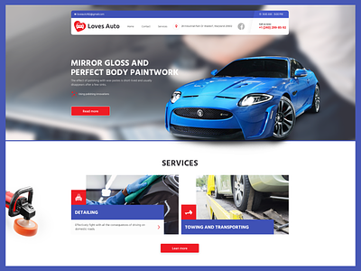 Loves Towing and Transporting autodetailing business design paintwork transporting ui ux web website design