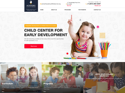 Academy of Little Learners academy children design education kids school ui ux web website design