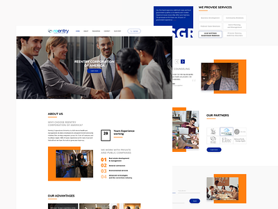 Reentry Corporation of America business design development ui ux web website design