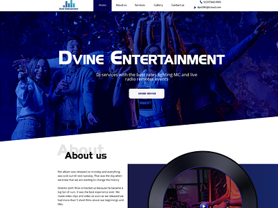 Dvine Entertainment design entertainment music ui ux web website design