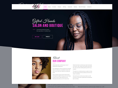 Gifted Hands Salon and Boutique business clean design ui ux web website design