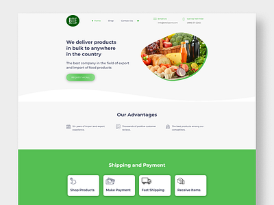 BTE Import Export's business design ui ux web website design