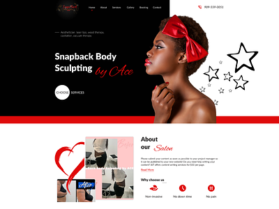 Snapback Body Sculpting By Ace beauty business design ui ux web website design