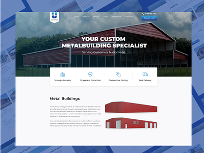 Metal Buildings architecture building business clean contractor design ui ux web website design