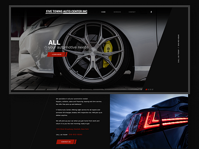 Five Town Autocenter auto center auto service automobiles automotive business design ui ux web website design