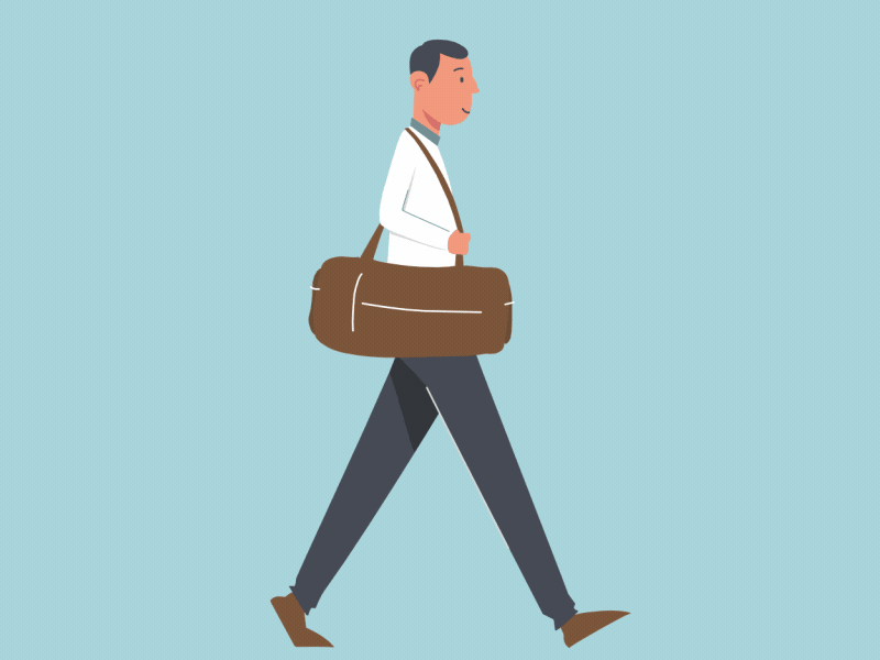 man with a bag 2d animation bag chill look around man motion traditional animation walk walk cycle