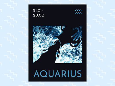 Aquarius — Weekly Warmup aquarius blue challenge design dribbble photoshop poster poster design printing printing design text typography warmup zodiac zodiac sign