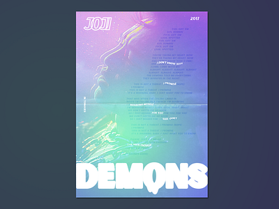 Demons demons design graphic design joji music photoshop poster poster design printing printing design text typography