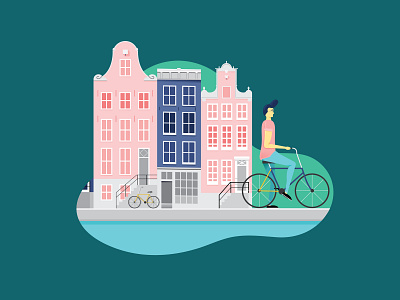 The Traveler - Amsterdam amsterdam design flat illustration travel vector