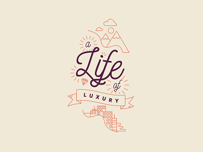 A Life of Luxury design flat icon illustration typography typography design vector