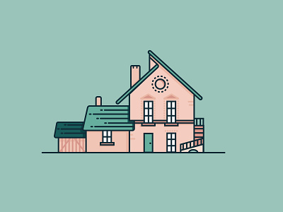 Cottage Illustration design flat house icon illustration paris travel vector versailles
