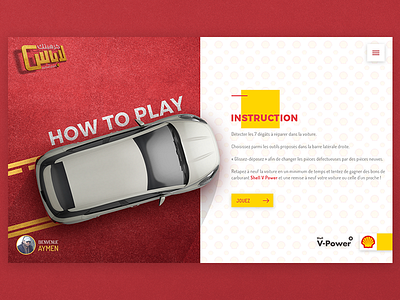 Shell / V-Power App UI cars shell tunisia ui v power website design