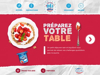 Les p'tits Déj Délice - Facebook APP competition danone délice facebook app ui ux