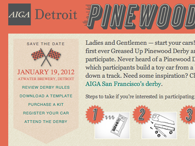 AIGA Detroit Pinewood Derby website