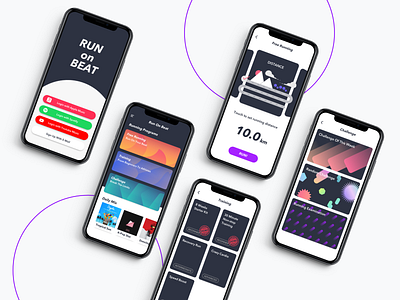 Run On Beat app design music running ui ux