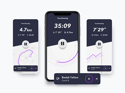 Run On Beat app design music running ui ux