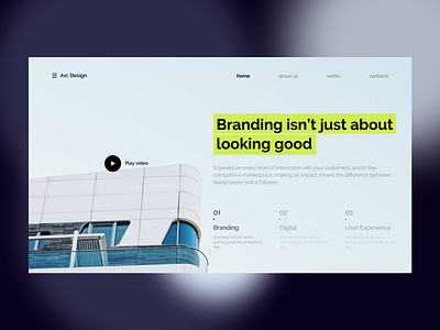 Landing page for design studio agency branding creative digital landing landing page typography ui ux web web design wordpress