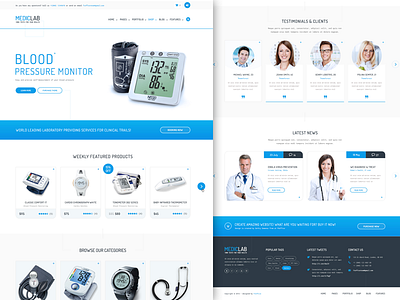 MedicLab - Health Care PSD Template clinic doctor ecommerce health health care laboratory medical medical shop medicine psd stomatology