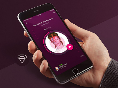 RIP David Bowie - Day69 My UI/UX Free Sketch App Challenge app daily ui david bowie day69 freebie music player rip sketch sketchapp