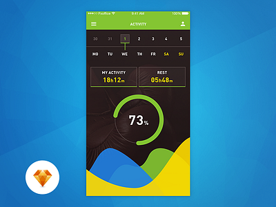 My Activity - Day74 My UI/UX Free SketchApp Challenge activity daily ui day100 day74 freebie rest sketch sketchapp sport ui ui challenge ux