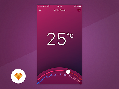 Thermostat App - Day82 UI/UX Free SketchApp Challenge