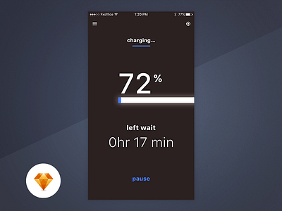 Charging - Day89/100 My UI/UX Free SketchApp Challenge