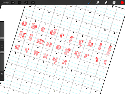 Typeface matrix - Procreate template