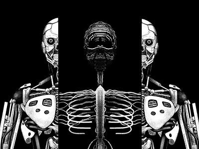 Zeke Beats - Bad Robot EP Cover Sample android cover art deadbeats graphic graphic art illustration procreate robot skull skull art zekebeats