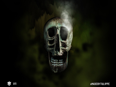 SkullShare 011 - Visions album cover cover art graphic graphic art morbit photo composite photo editing photoshop skull skull art