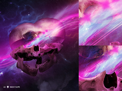 SkullShare 013 - United Visions album cover cover art edm graphic graphic art lazers photo composite photoshop skull skull art space