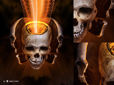 SkullShare 015 - DMT album cover cover art design dmt edm graphic graphic art photo composite photoshop skull skull art spirituality