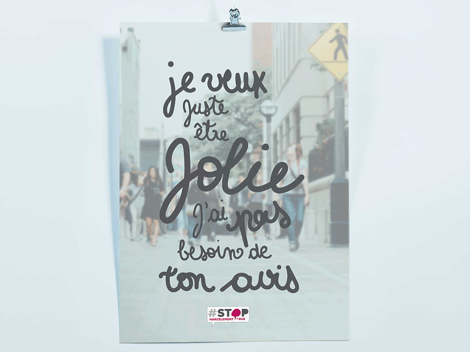 STOP AU HARCÈLEMENT SEXUEL communication poster teenagers typography