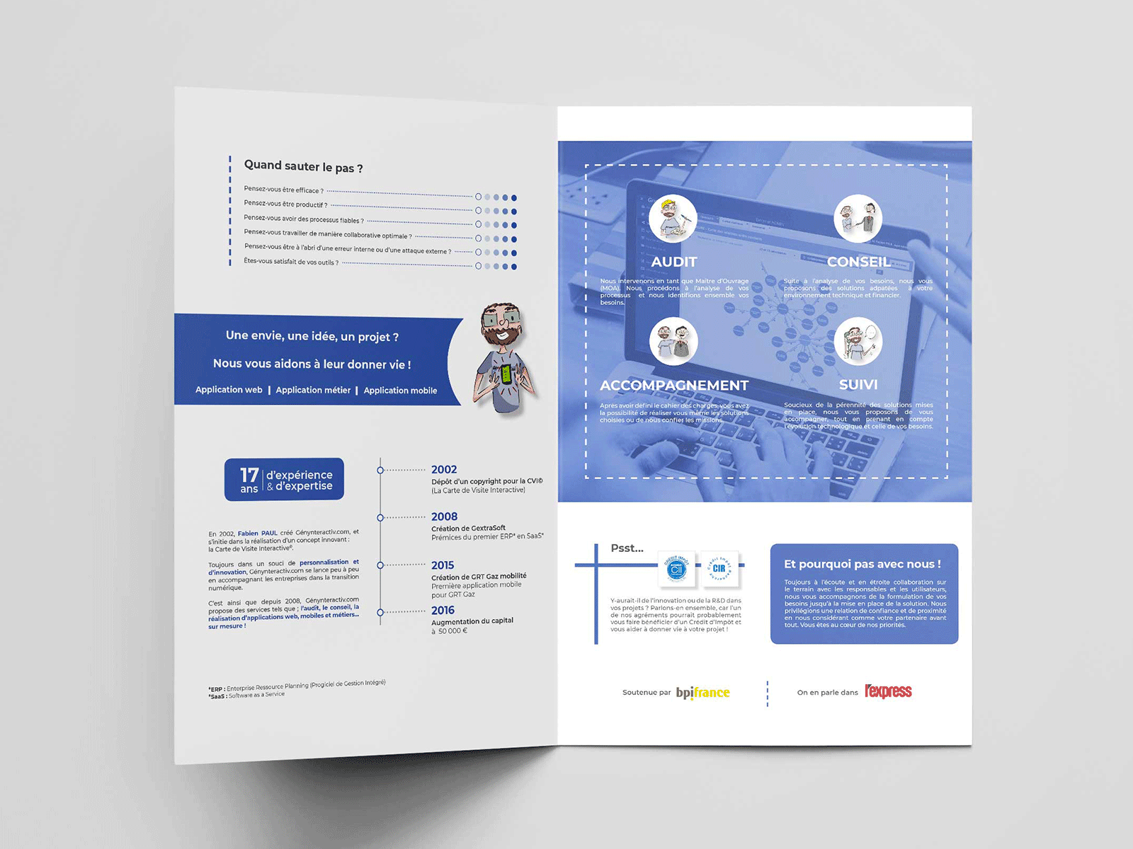 PLAQUETTE GENYNTERACTIV.COM branding illustration layout ui