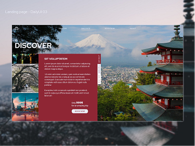DailyUI 03 - Landing page 2/2 adobexd challenge dailyui desktop graphics interfaces japan travel ui uidesign web