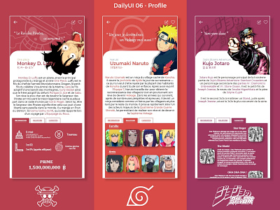 DailyUI 06 - Profile adobexd app challenge dailyui graphics icon interfaces manga ui uidesign web