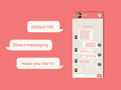 DailyUI 013 - Direct messaging adobexd app challenge dailyui design direct messaging graphics interfaces messaging ui uidesign