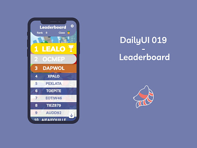 DailyUI 019 - Leadearboard adobexd app challenge dailyui design gaming graphics interfaces leaderboard ui uidesign video game